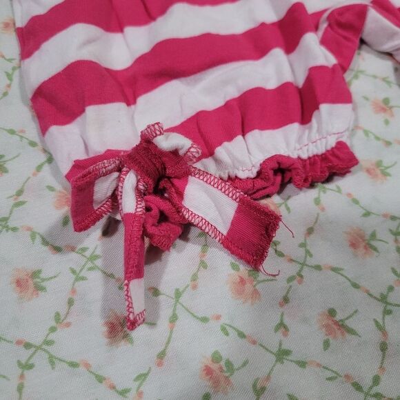 Rykiel Bébé Size 6 Months Pink & White Striped Black Velour Baby Bottoms - Picture 3 of 6